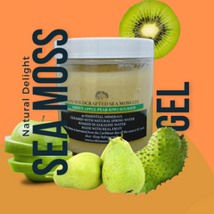 Raw Wildcrafted Irish Sea Moss Gel (Apple, Pear, Kiwi, & Soursop)