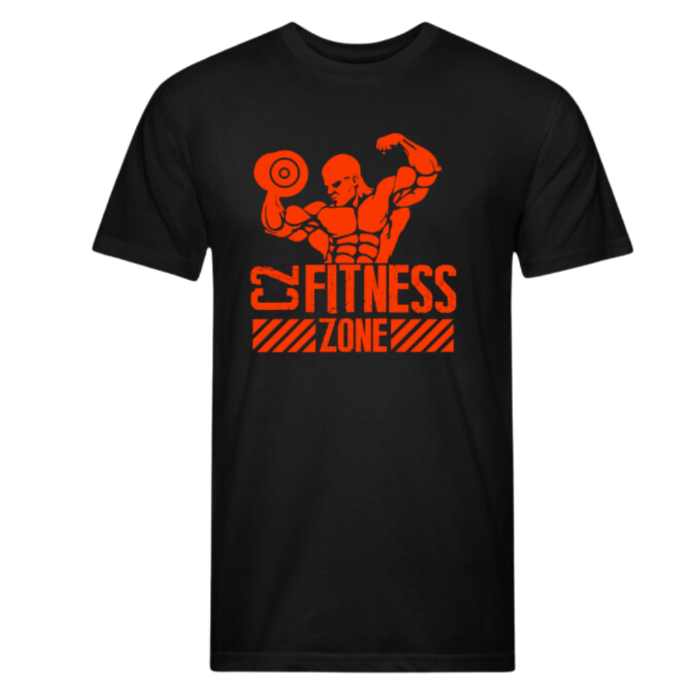 "C2 Fitness Zone Black Orange Logo T-Shirt"