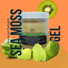 Raw Wildcrafted Irish Sea Moss Gel  (Apple, Pear, Kiwi, & Soursop)