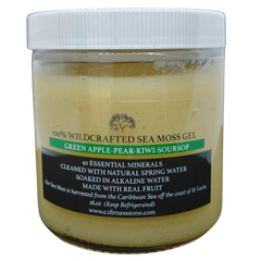 Raw Wildcrafted Irish Sea Moss Gel  (Apple, Pear, Kiwi, & Soursop)