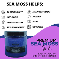 Raw Wildcrafted Irish Sea Moss Gel (Blue Spirulina)